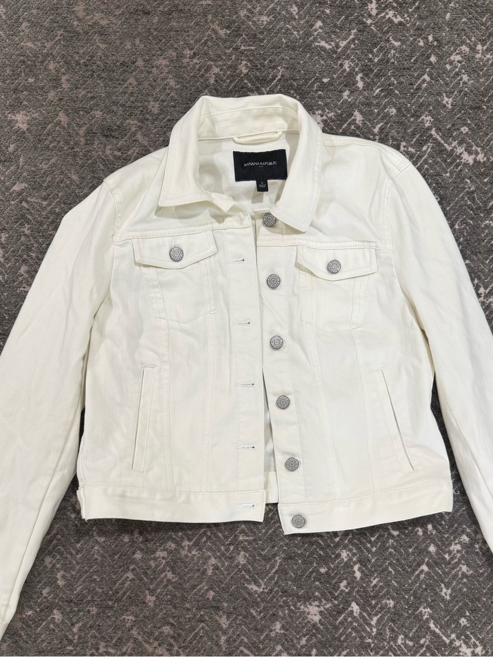 Banana Republic White Denim Jean Jacket Size Small